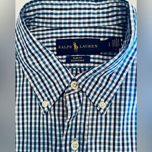 Ralph Lauren Men's Blue Checkered Shirt